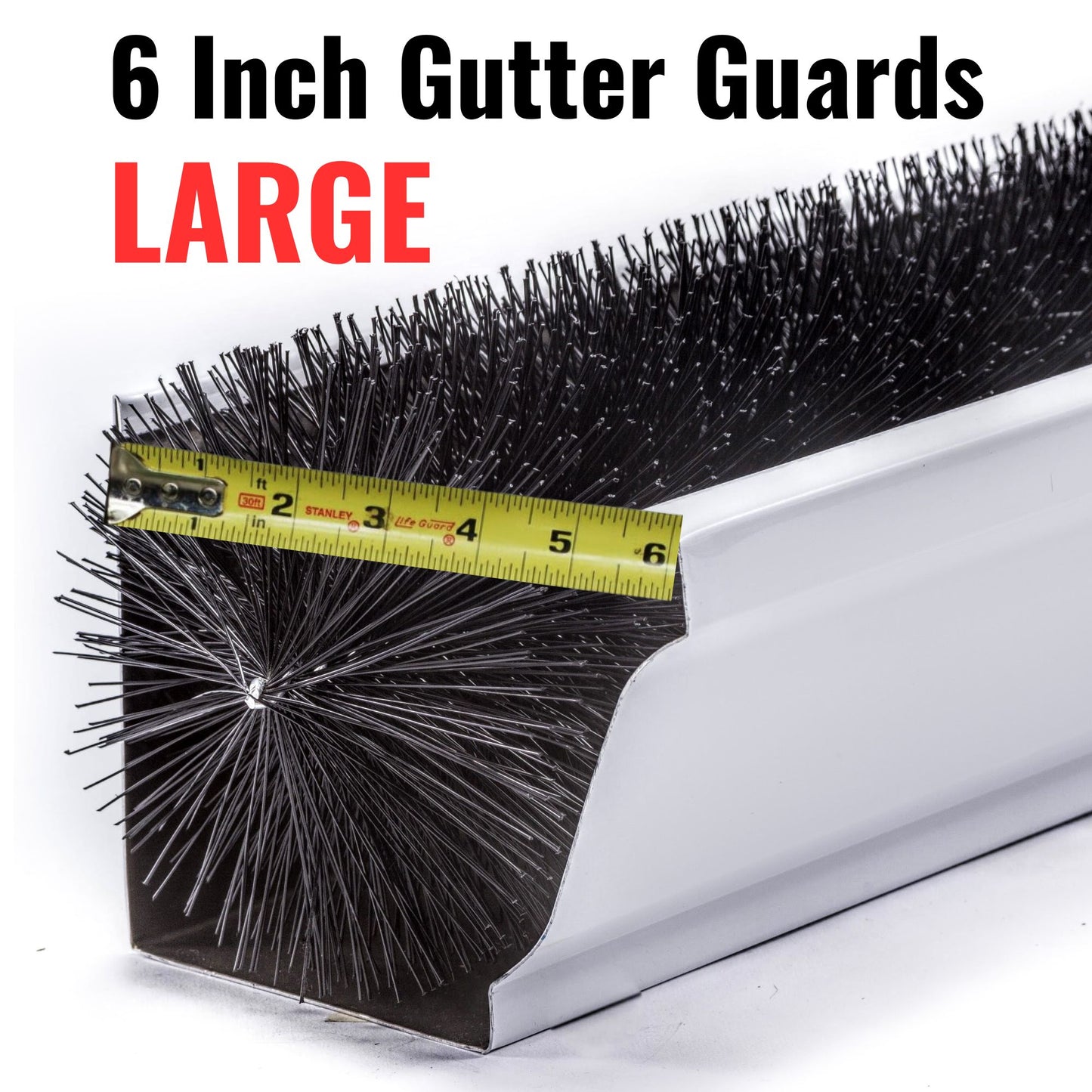 6 Inch Gutter Guards (5.25 In. Dia.) Oversize - GutterBrush Gutter Guards
