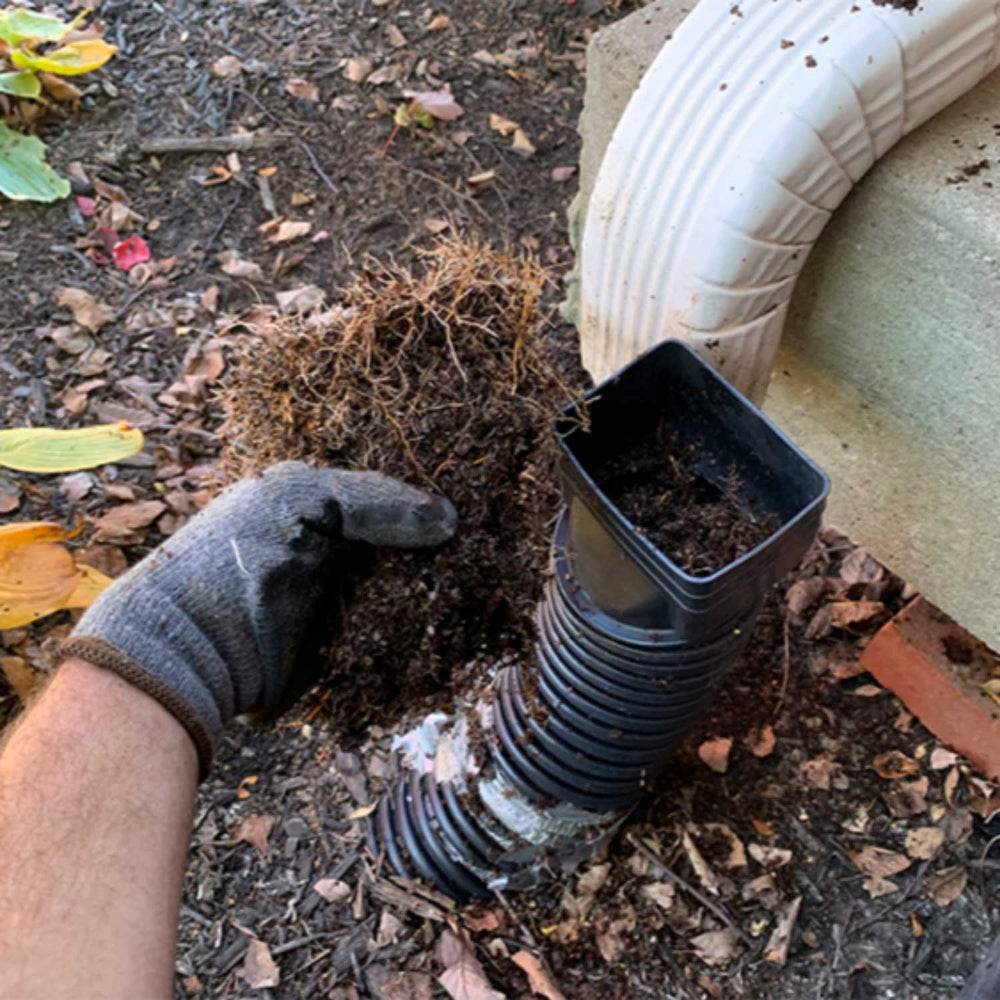 Clogged  Drainage pipe buried in the ground