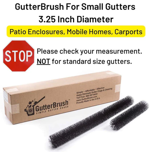 4 Inch Gutter Guards – Brush Leaf Guard for Small Gutters (3.25" Dia) – Gutter Protection Alternative to Screens & Filters