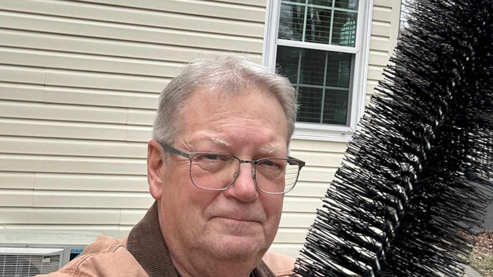 happy Gutterbrush customer picture shows Gutterbrush