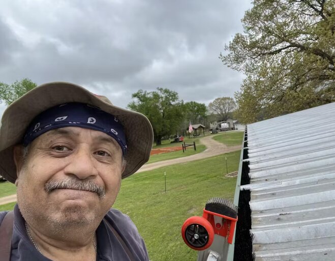 Happy customer after installing Gutterbrush small gutter guard