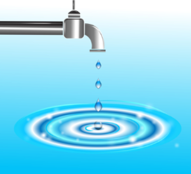 rain water harvested from roof and gutter coming from water spigot