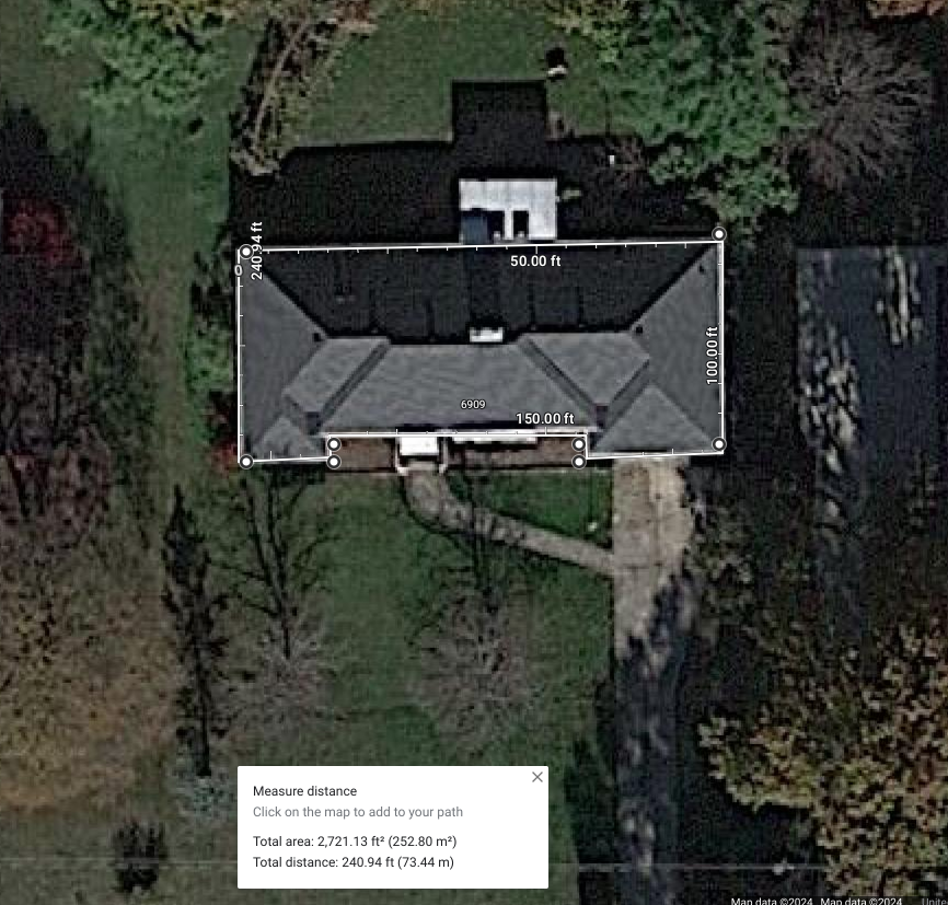 Measure gutters with satellite images