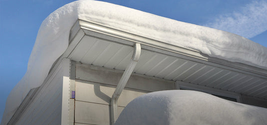 ice & snow built up on gutters