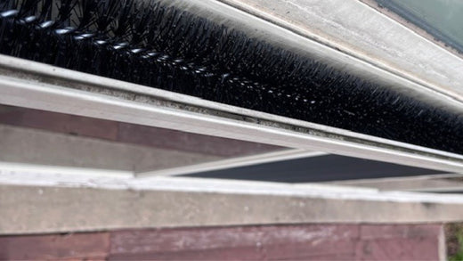 Thin small Gutter Channel and brush gutter guard inserted