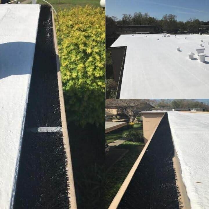 gutter guard clog protection  in flat membrane roof gutter