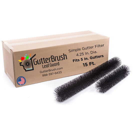 5 INCH GUTTER GUARD - 15 FT. (4.25 IN. DIA.) - GutterBrush Gutter Guards