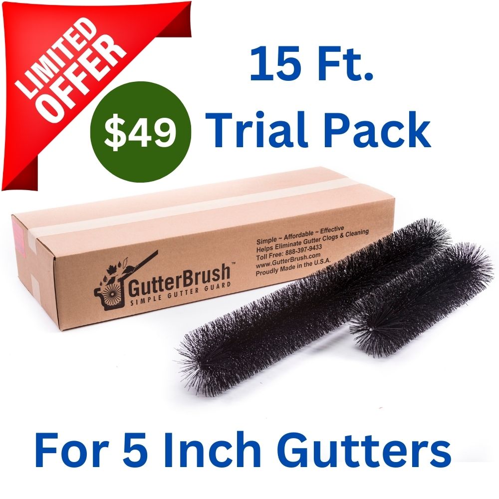 Trial - 5 INCH GUTTER GUARD - 15 FT. (4.25 IN. DIA.) - GutterBrush Gutter Guards