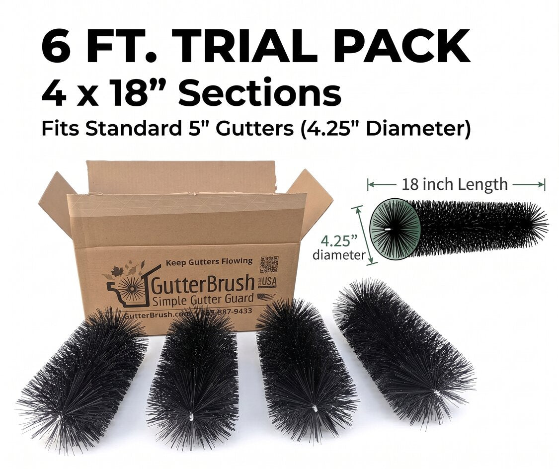 5 Inch GutterBrush Trial Pack – 4 x 18 Inch Sections (6 Ft. Total Coverage)