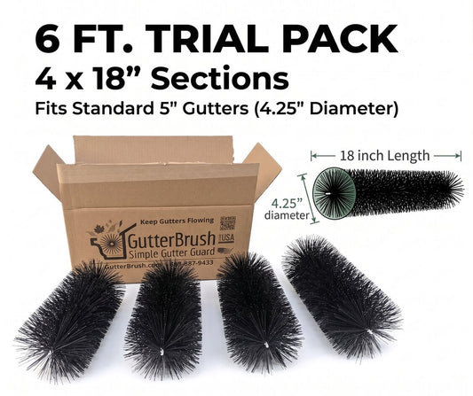 5 Inch GutterBrush Trial Pack – 4 x 18 Inch Sections (6 Ft. Total Coverage)