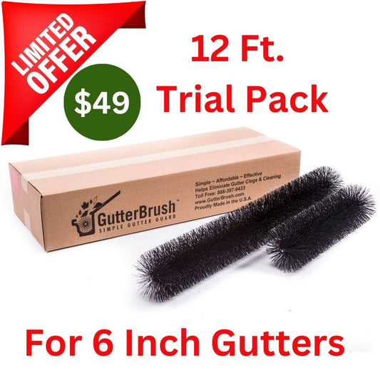 Trial - 6 INCH GUTTER GUARD - 12 FT. (5.25 IN. DIA.) - GutterBrush Gutter Guards