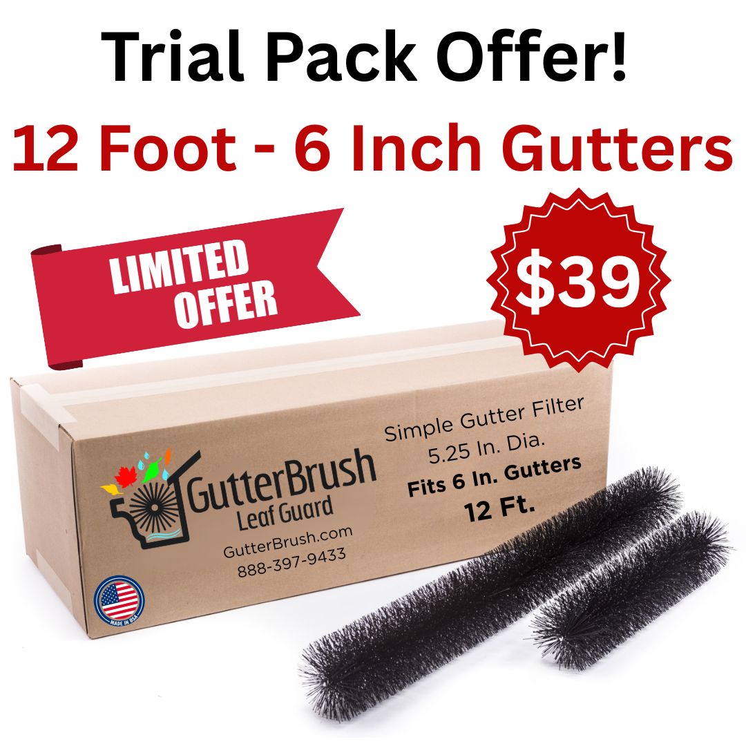 GutterBrush 12 Ft. Try-It Pack – Test It in Your Toughest 6 In. Oversize Gutter for Just $39 (No Additional Discounts)