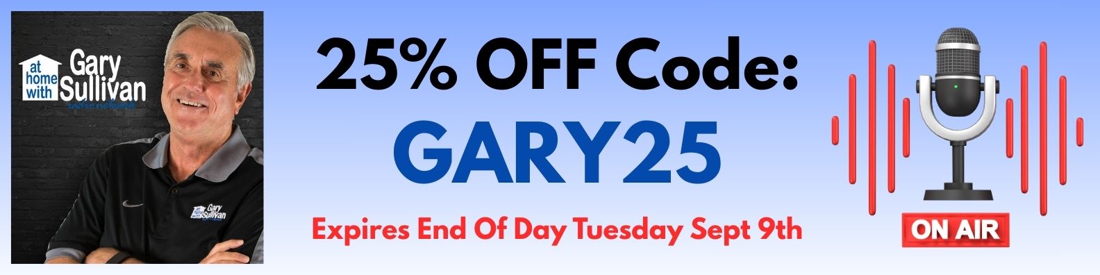 25 Percent Off Code GARY25