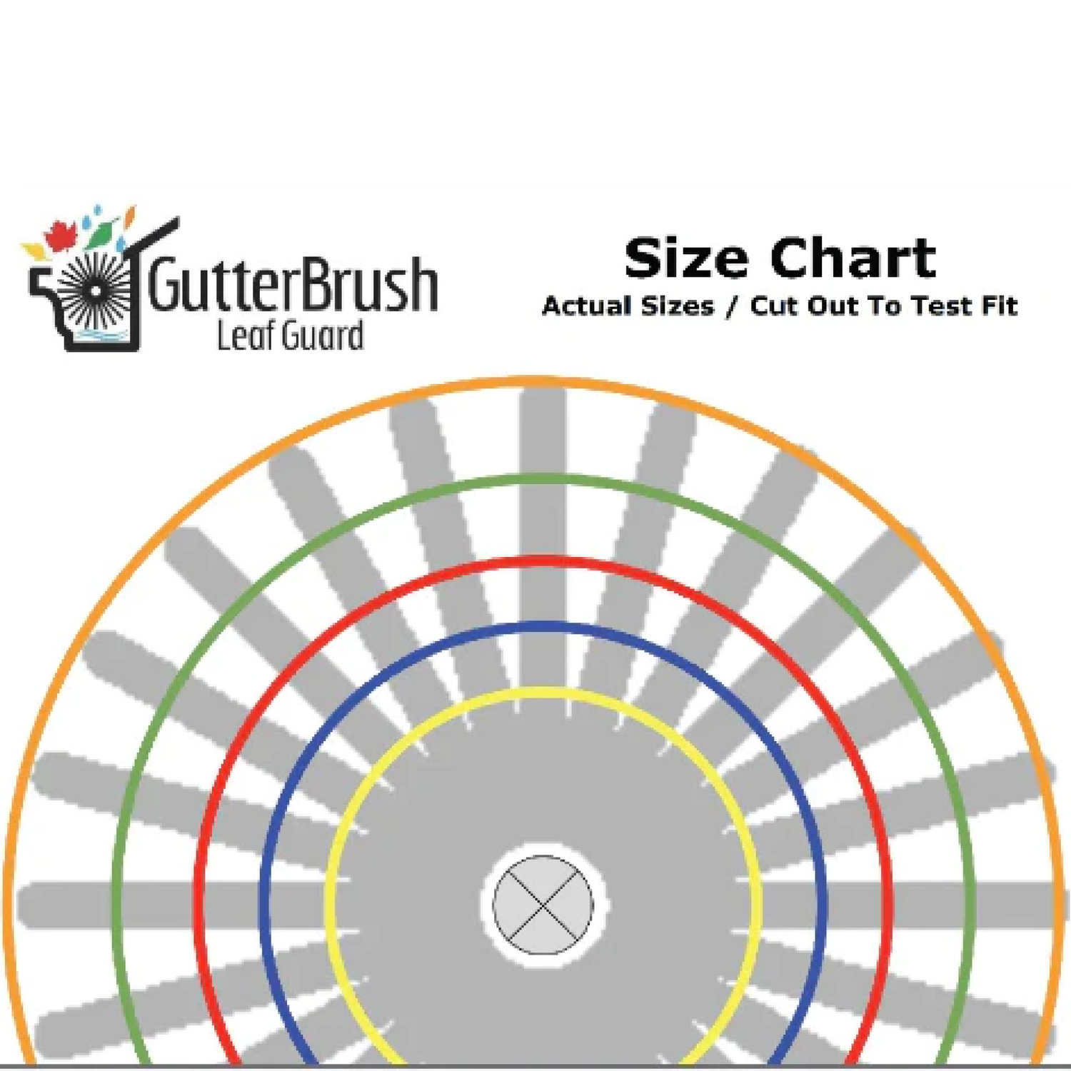 GutterBrush size chart download
