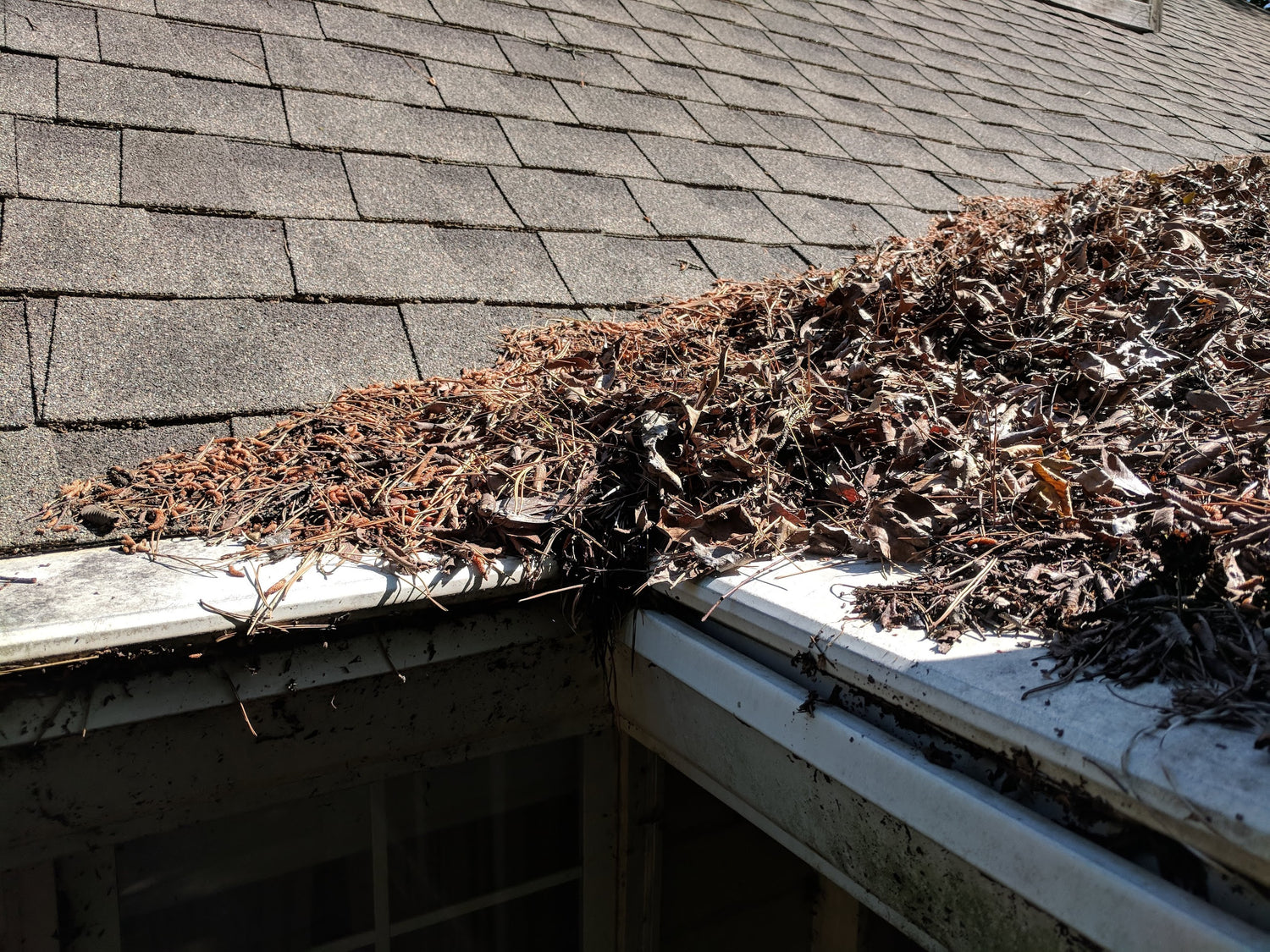 Clogged gutter valley gutter cover water overflow