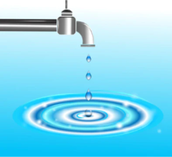 Clean Rain Water flowing from gutter to rain barrel