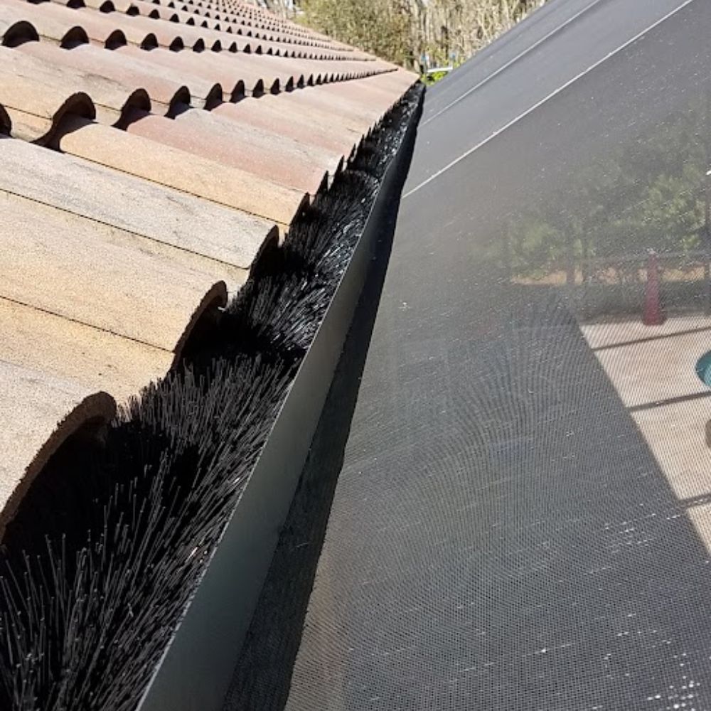 Super Gutter Leaf Guard for Pool Screen Enclosure Gutter – GutterBrush ...